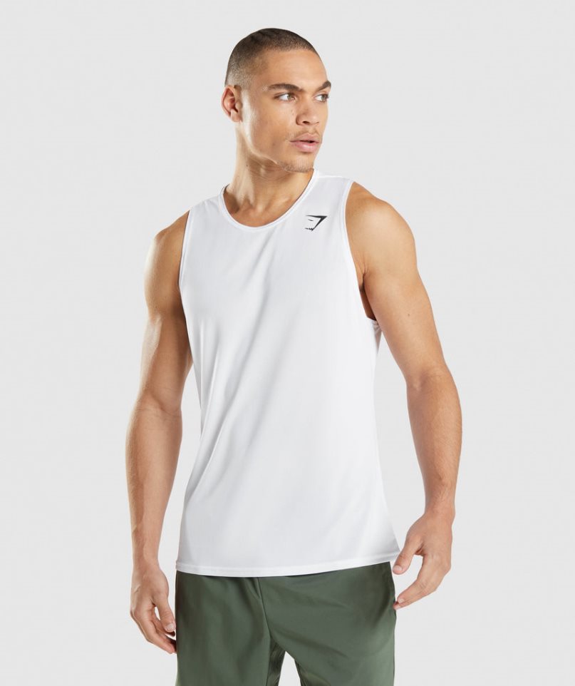 Men\'s Gymshark Arrival Tanks White | NZ 7HWALZ